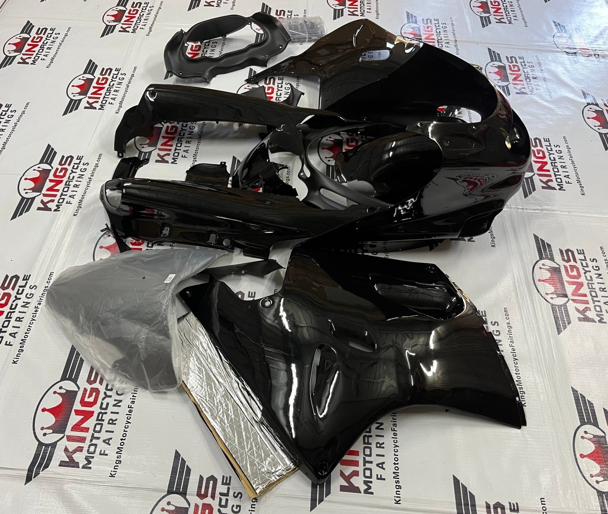 Kawasaki ZZR1100 Fairing set (1990-1992) All Black at KingsMotorcycleFairings.com