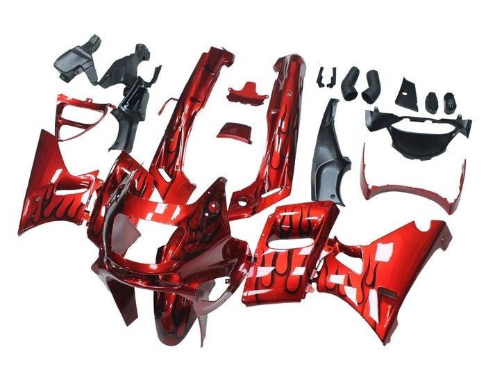 Kawasaki ZZR400 Fairing kit (1993-2007) Red Flames at KingsMotorcycleFairings.com