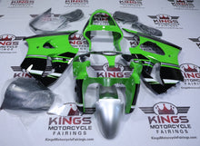 Kawasaki ZZR600 Fairings (2005-2008) Green, Black, Stripe at KingsMotorcycleFairings.com