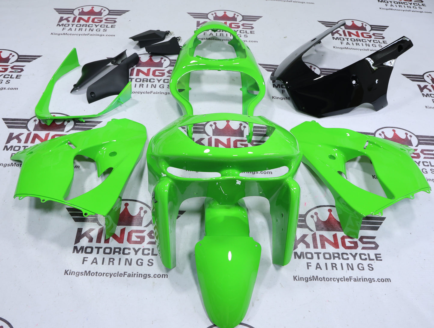 Lime Green Kawasaki ZX9R Fairings (1998-1999) from KingsMotorcycleFairings.com