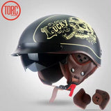 Matte Black Lucky 13 Old Banner Motorcycle Helmet at KingsMotorcycleFairings.com