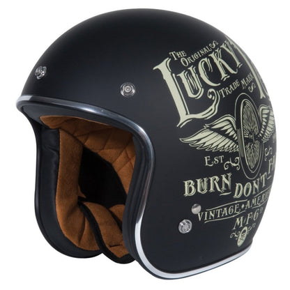 friday the 13th motorcycle helmet Open Face Motorcycle Helmet | Matte Black Lucky 13