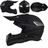 Matte Black Stars & Stripes Dirt Bike Motorcycle Helmet