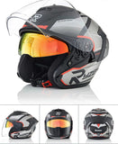 Matte Black, Gray & Red RO5 Motorcycle Helmet at KingsMotorcycleFairings.com