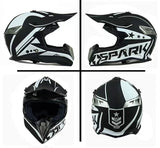 Matte Black & Matte White Dirt Bike Motorcycle Helmet at KingsMotorcycleFairings.com