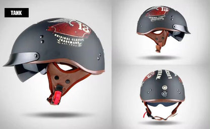 Matte Black, Red Tank Motorcycle Helmet at KingsMotorcycleFairings.com