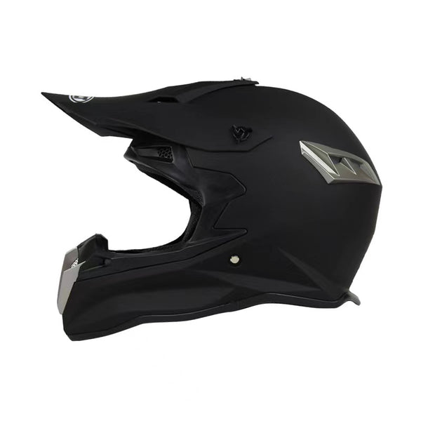 Matte Black & Silver Dirt Bike Motorcycle Helmet at KingsMotorcycleFiarings.com