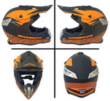 Matte Orange & Matte Black Dirt Bike Motorcycle Helmet