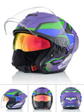 Matte Purple, Black, Green & Blue RO5 Motorcycle Helmet at KingsMotorcycleFairings.com