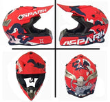 Matte Red, Gray, White & Silver Splash Dirt Bike Motorcycle Helmet at KingsMotorcycleFairings.com