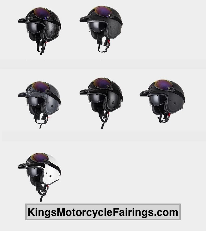 Carbon Fiber Matte 9k RHKC Open Face Motorcycle Helmet