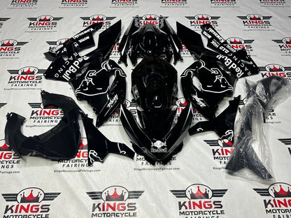 Race Fairings for Kawasaki Ninja 400 (2018-2023) Black, White RedBull at KingsMotorcycleFairings.com