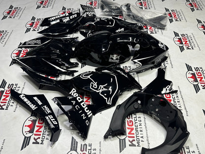 Race Fairings for Kawasaki Ninja 400 (2018-2023) Black, White RedBull from KingsMotorcycleFairings.com