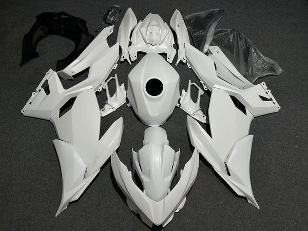 Race Fairings for Kawasaki Ninja 400 (2018-2023) Matte White from KingsMotorcycleFairings.com