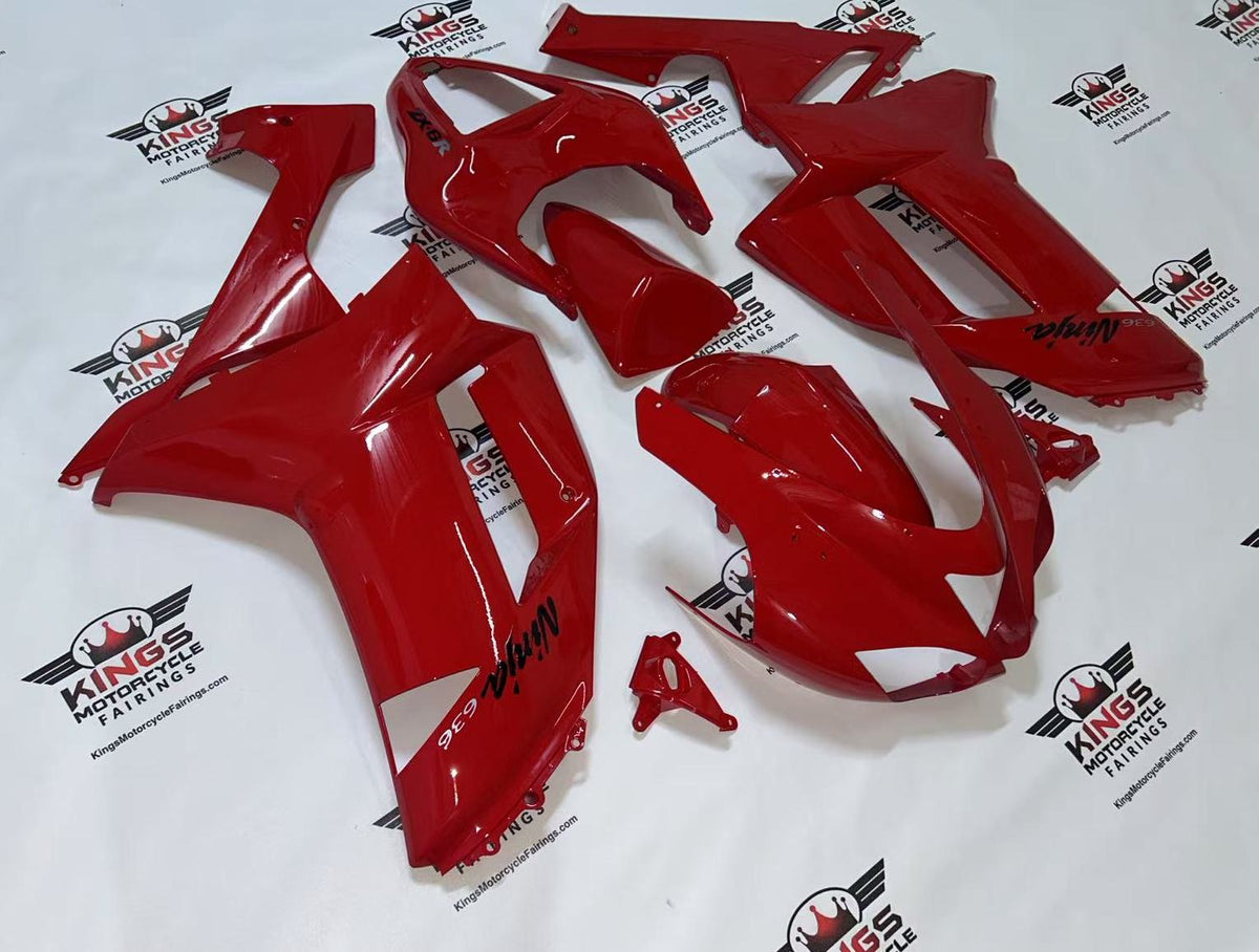 Red Fairings for Kawasaki Ninja ZX6R 636 (2007-2008) from KingsMotorcycleFairings.com