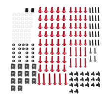 Red Hardware Bolt Set for Universal Fit Motorcycle Fairing Installation at KingsMotorcycleFairings.com