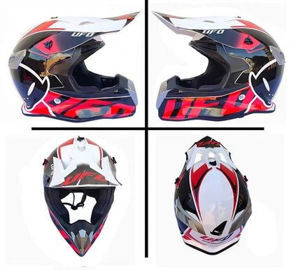 Dirt Bike Motocross Helmet | Red, Black, White Alien