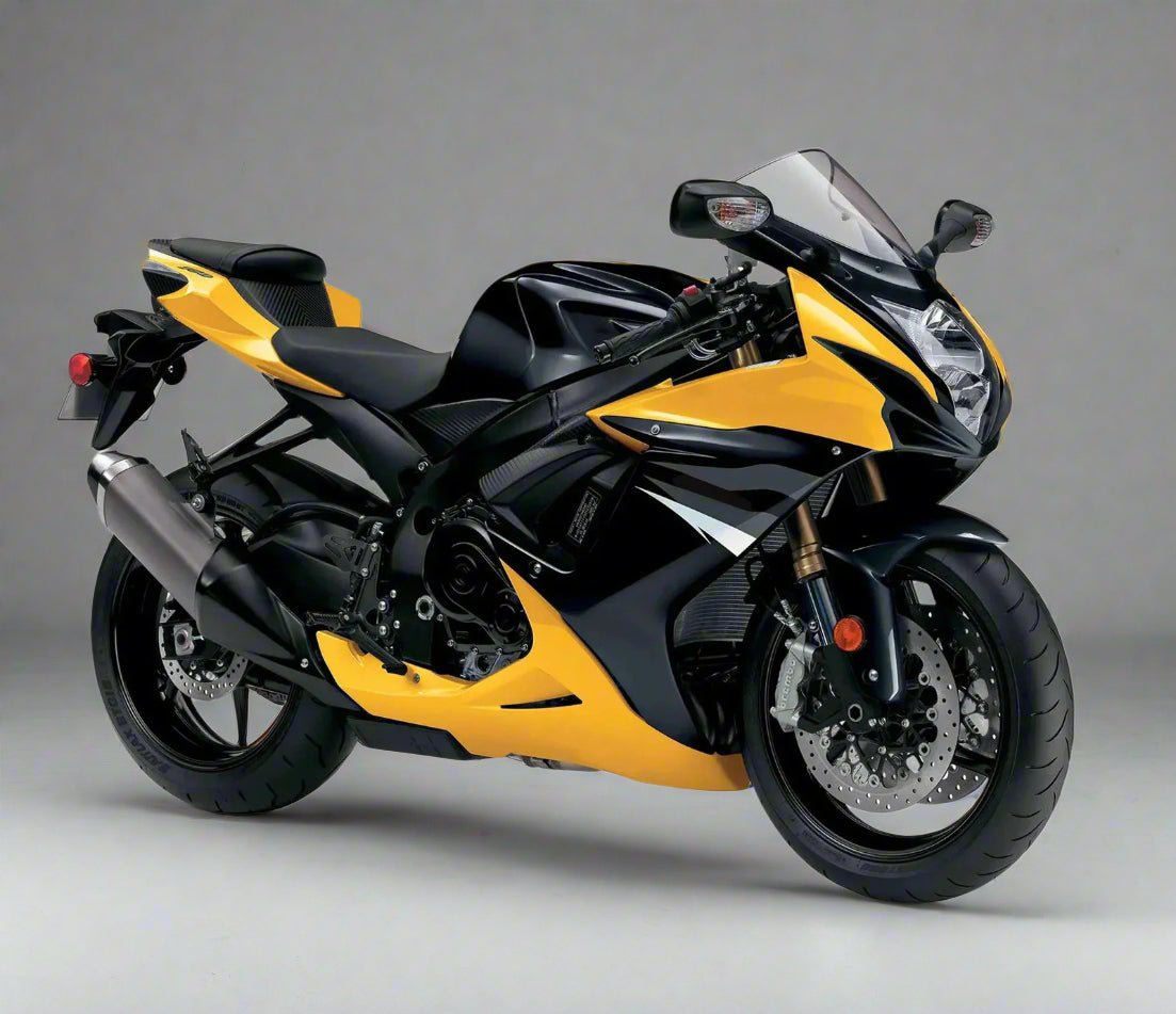 SUZUKI GSXR600 Fairings (2025-2026) Black, Yellow, Gray Stripes from KingsMotorcycleFairings.com