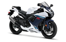 SUZUKI GSXR600 Fairings (2025-2026) White Gloss, Matte Dark Blue from KingsMotorcycleFairings.com