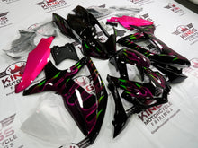 SUZUKI GSXR600 (2008-2010) BLACK, PINK & GREEN FLAME FAIRINGS at KingsMotorcycleFairings.com