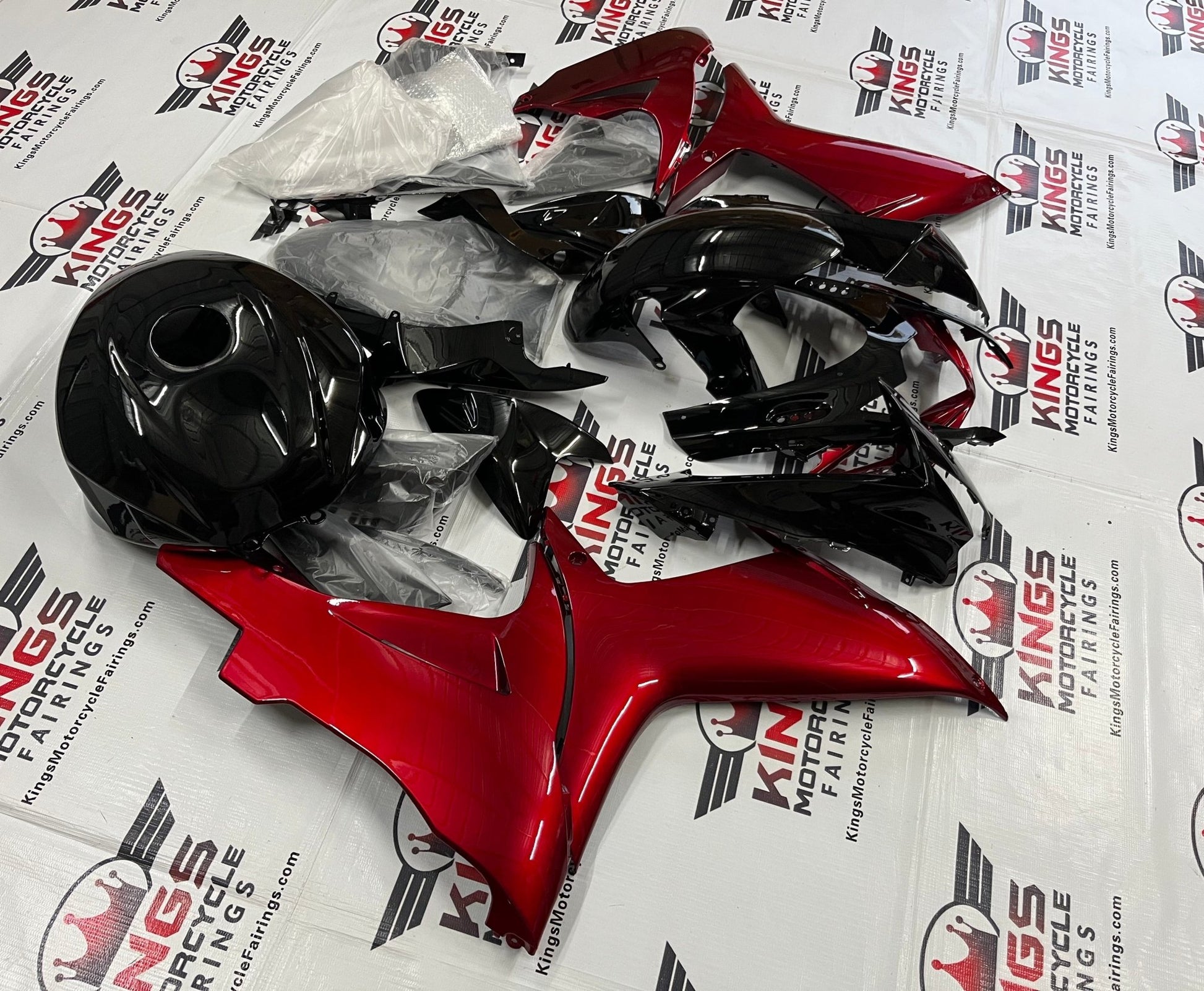 SUZUKI GSXR750 (2011-2021) BLACK & CANDY RED FAIRINGS at KingsMotorcycleFairings.com