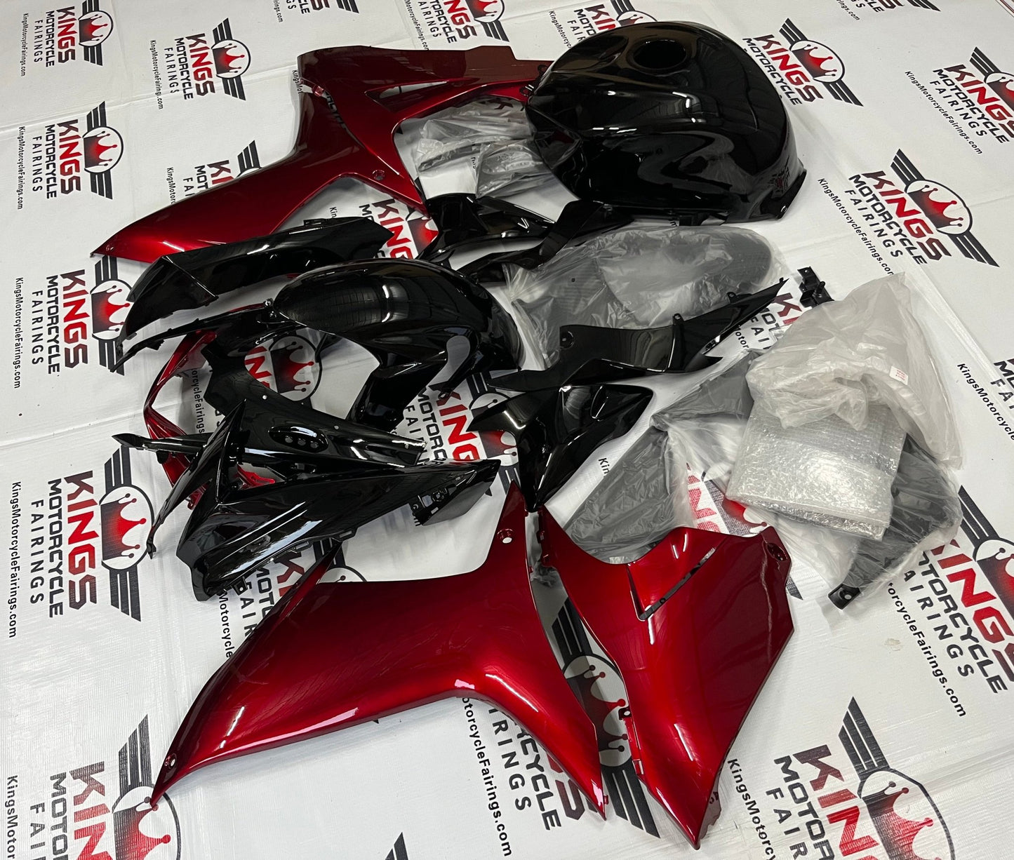 SUZUKI GSXR750 (2011-2021) BLACK & CANDY RED FAIRINGS at KingsMotorcycleFairings.com