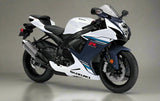 SUZUKI GSX-R750 Fairings (2025-2026) White Gloss, Matte Dark Blue from KingsMotorcycleFairings.com
