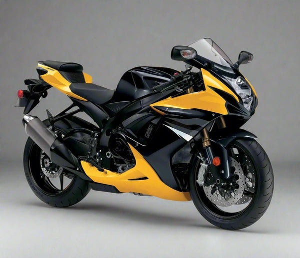 SUZUKI GSXR600 Fairings (2011-2024) Black, Yellow, Gray Stripes from KingsMotorcycleFairings.com