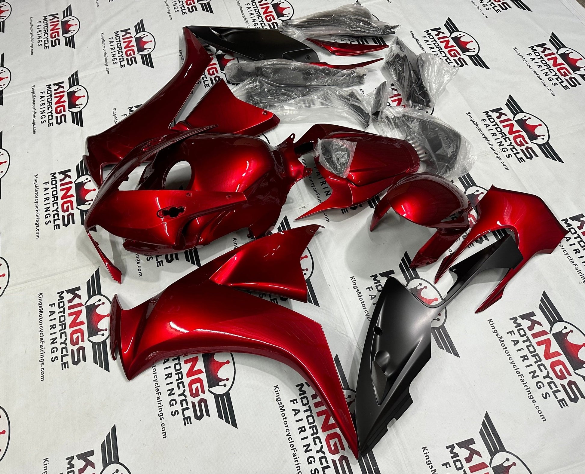 Shop Honda CBR1000RR Fairings (2012-2016) Candy Red, Matte Black at KingsMotorcycleFairings.com