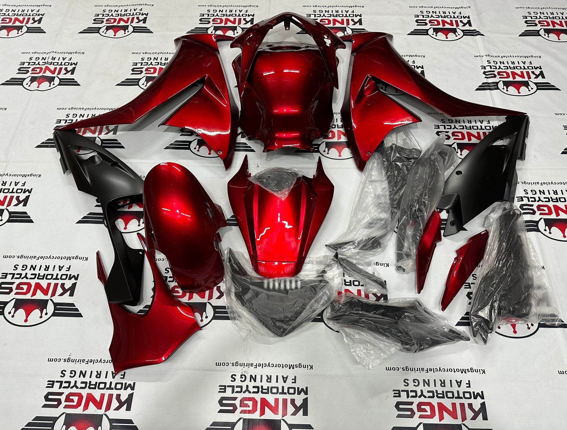 Shop Honda CBR1000RR Fairings (2012-2016) Candy Red, Matte Black from KingsMotorcycleFairings.com