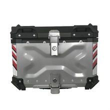 Silver Red X 55L Aluminum Motorcycle Top Box Storage at KingsMotorcycleFairings.com