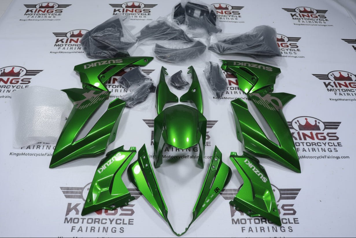 Suzuki GSX-8R Fairings (2024-2025) Green, Silver at KingsMotorcycleFairings.com
