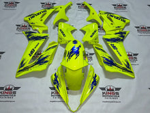 Suzuki GSX-8R Fairings (2024-2025) Neon Yellow, Blue Splash from KingsMotorcycleFairings.co