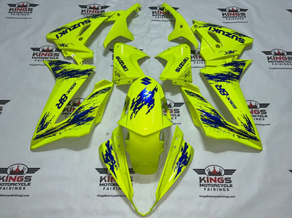 Suzuki GSX-8R Fairings (2024-2025) Neon Yellow, Blue Splash from KingsMotorcycleFairings.co