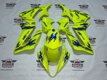 Order Fairings for Suzuki GSX-8R Fairings (2024-2025) Neon Yellow, Blue Splash from Kings Motorcycle Fairings