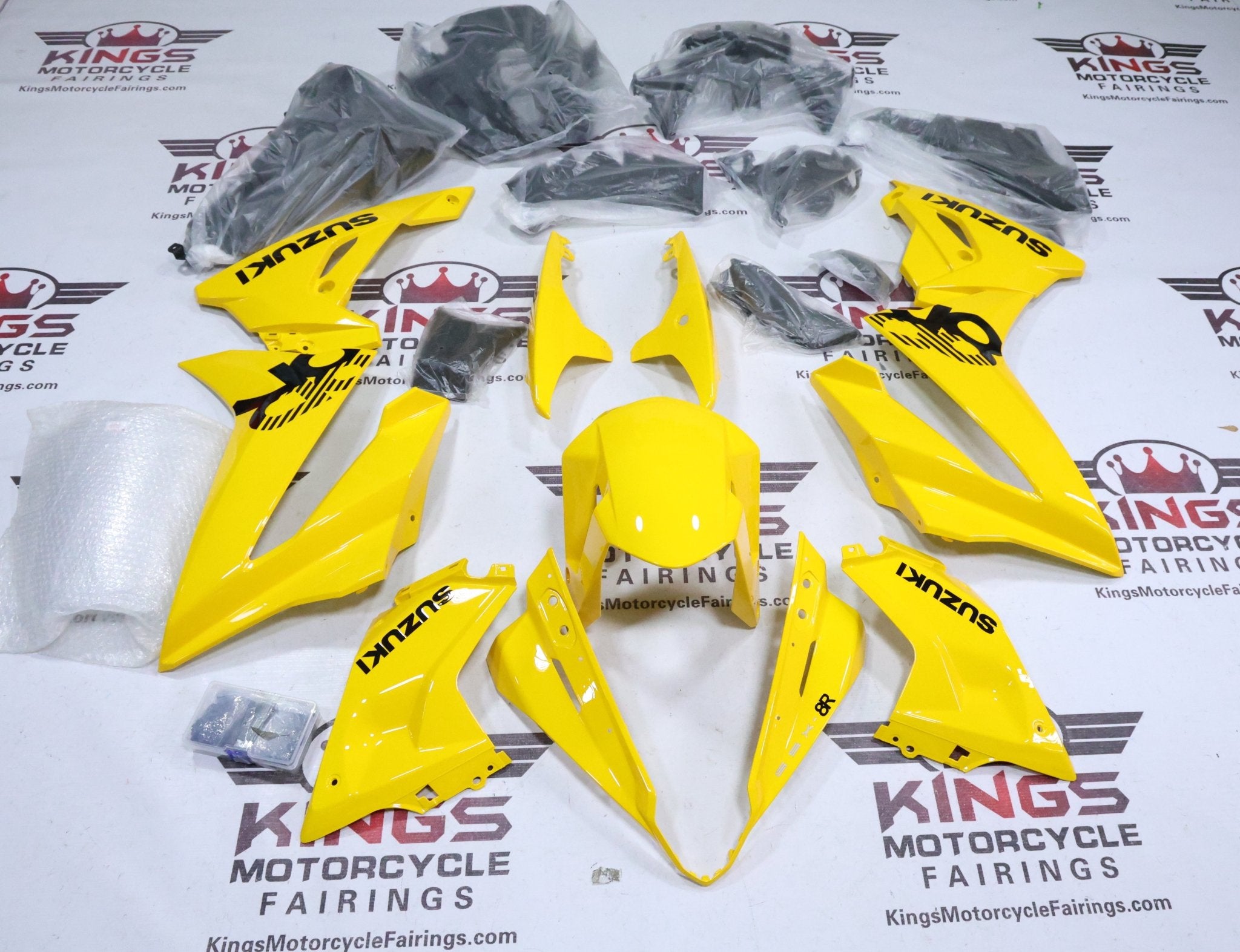 Suzuki GSX-8R Fairings (2024-2025) Yellow, Black at KingsMotorcycleFairings.com
