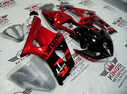 Suzuki GSX-R1000 Fairing Kit (2003-2004) Black, Candy Red at KingsMotorcycleFairings.com