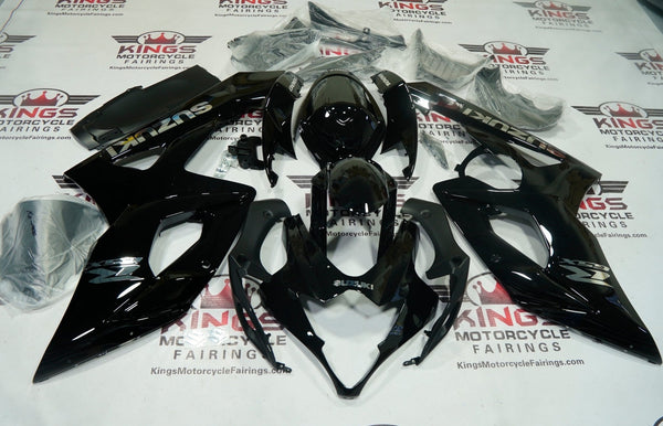 Suzuki GSX-R1000 Fairing Set (2005-2006) Black Gloss, Chrome at KingsMotorcycleFairings.com