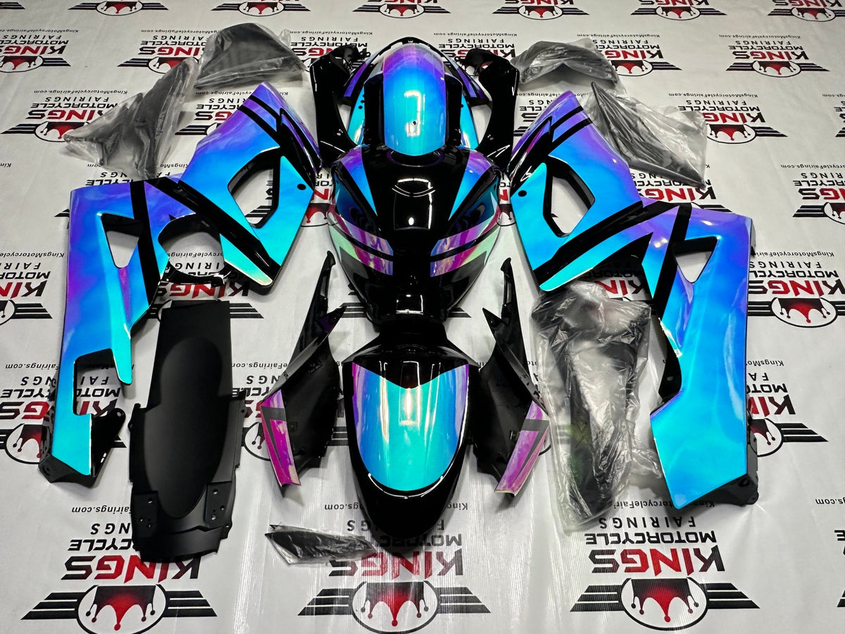 Suzuki GSX-R1000 Fairings (2005-2006) Chameleon Chrome, Blue, Pink from KingsMotorcycleFairings.com