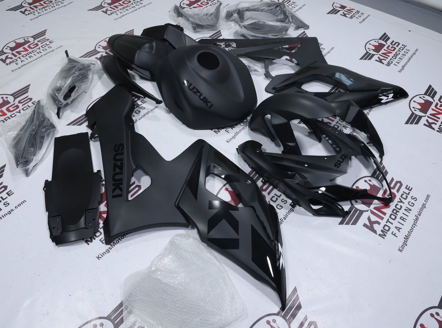 Suzuki GSX-R1000 Fairings (2005-2006) Matte Black, Black Phantom from KingsMotorcycleFairings.com