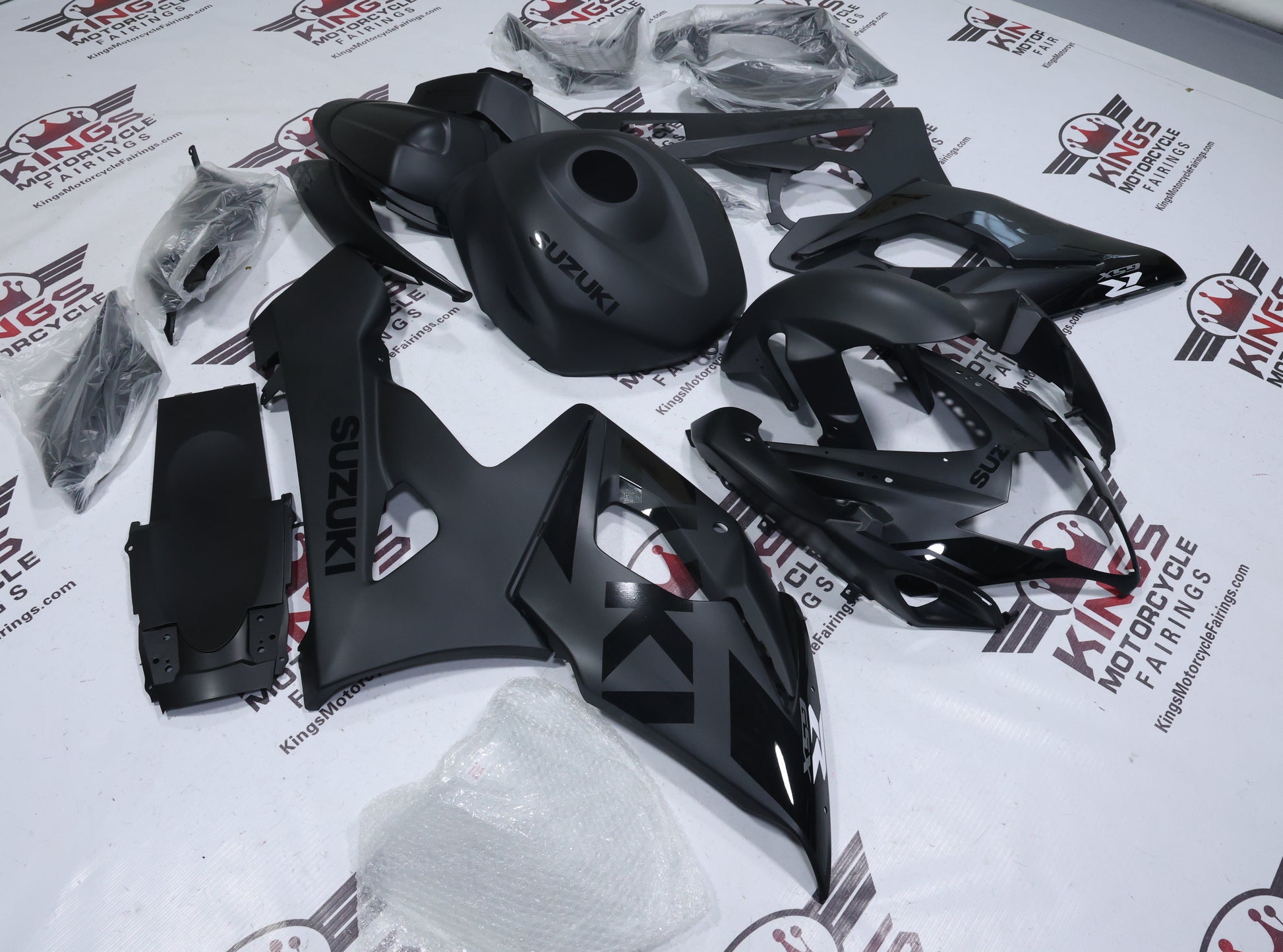 Suzuki GSX-R1000 Fairings (2005-2006) Matte Black, Black Phantom from KingsMotorcycleFairings.com