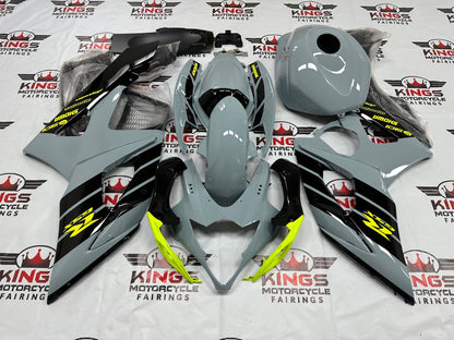 Suzuki GSX-R1000 Fairings (2005-2006) Nardo Gray, Black, Neon Yellow at KingsMotorcycleFairings.com