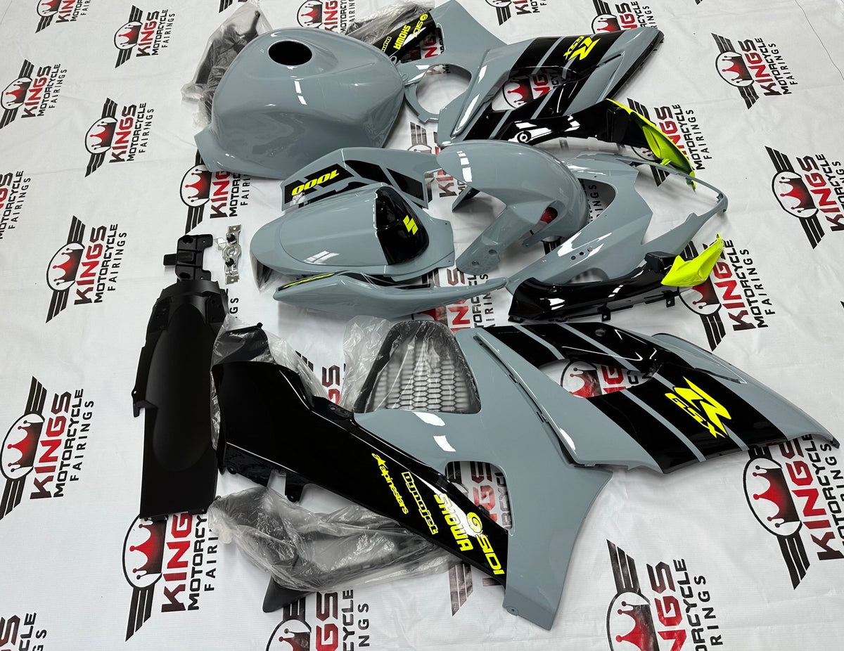 Suzuki GSX-R1000 Fairings (2005-2006) Nardo Gray, Black, Neon Yellow from KingsMotorcycleFairings.com