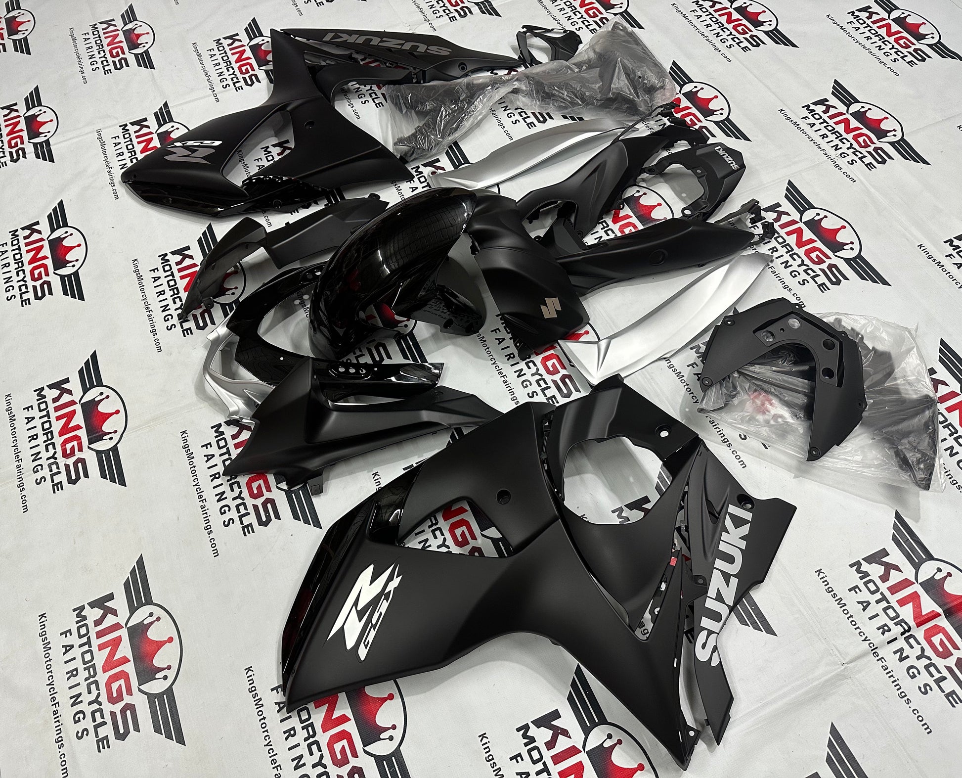 Suzuki GSX-R1000 Fairings (2009-2016) Black Gloss, Matte Black, Matte Silver at KingsMotorcycleFairings.com