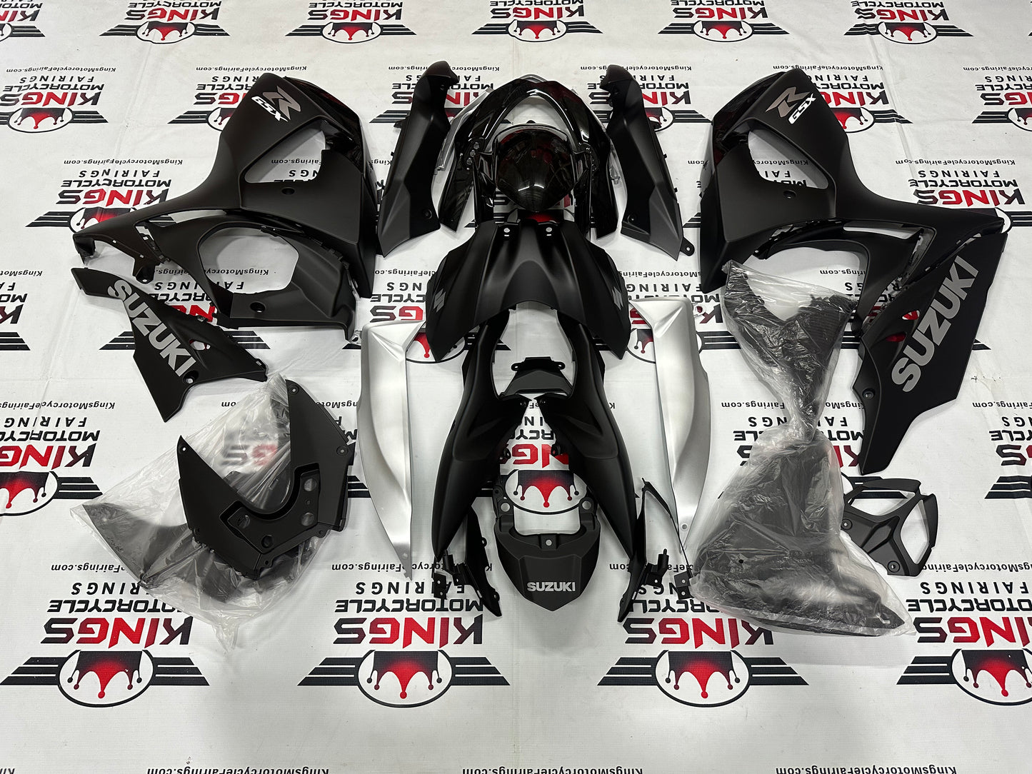 Suzuki GSX-R1000 Fairings (2009-2016) Black Gloss, Matte Black, Matte Silver from KingsMotorcycleFairings.com