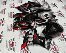 Suzuki GSX-R1000 Fairings (2017-2025) Black, Silver, Red Stripe from KingsMotorcycleFairings.com