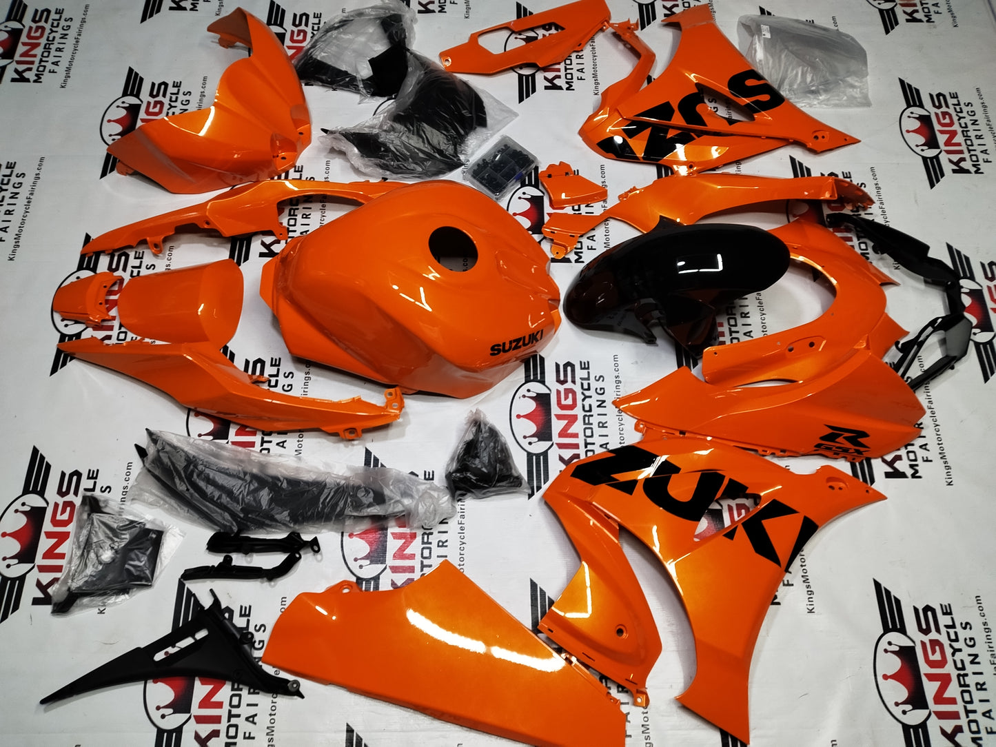 Suzuki GSX-R1000 Fairings (2017-2025) Gloss Orange, Black at KingsMotorcycleFairings.com