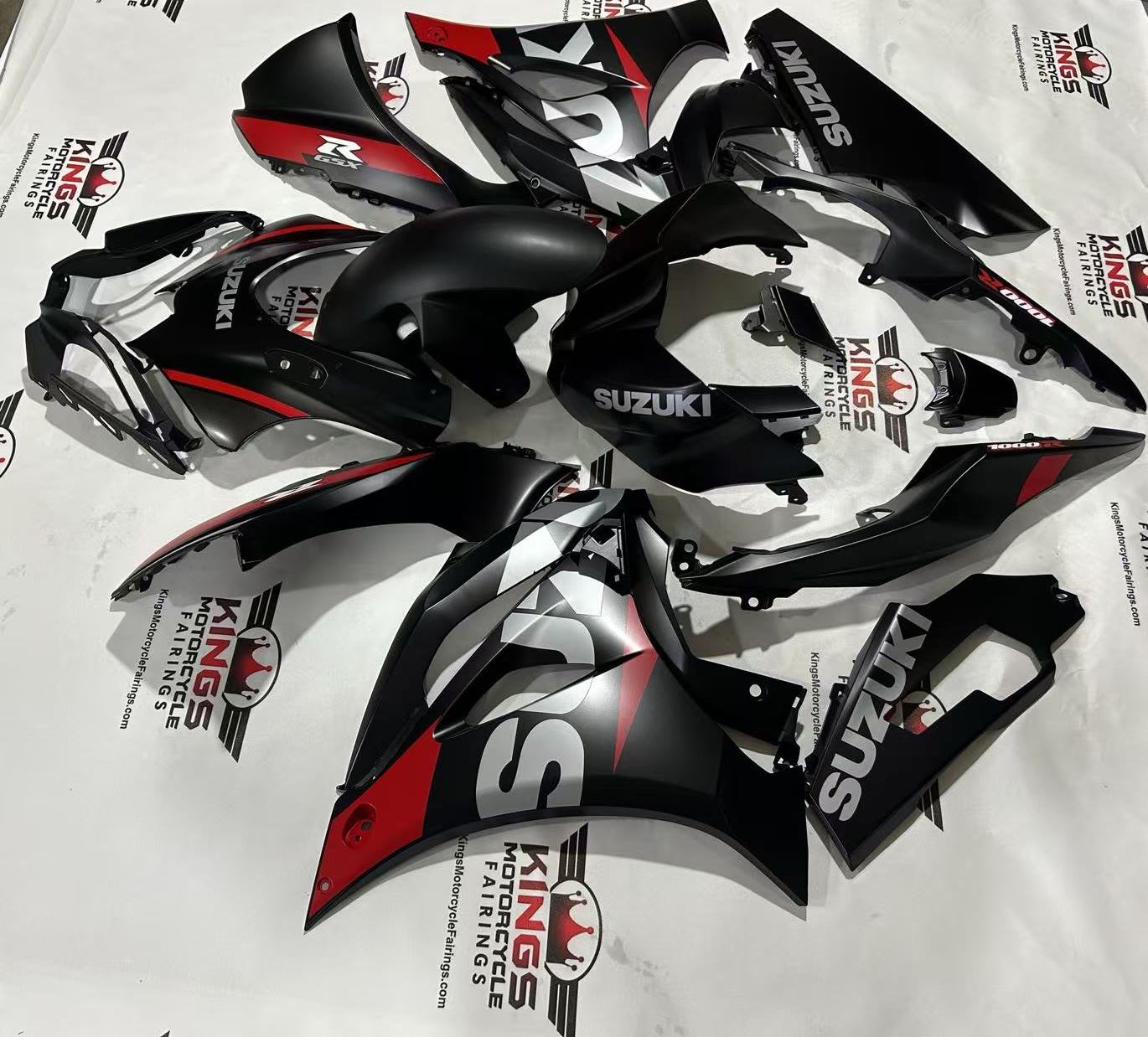 Suzuki GSX-R1000 Fairings (2017-2025) Matte Black, Red, Silver at KingsMotorcycleFairings.com