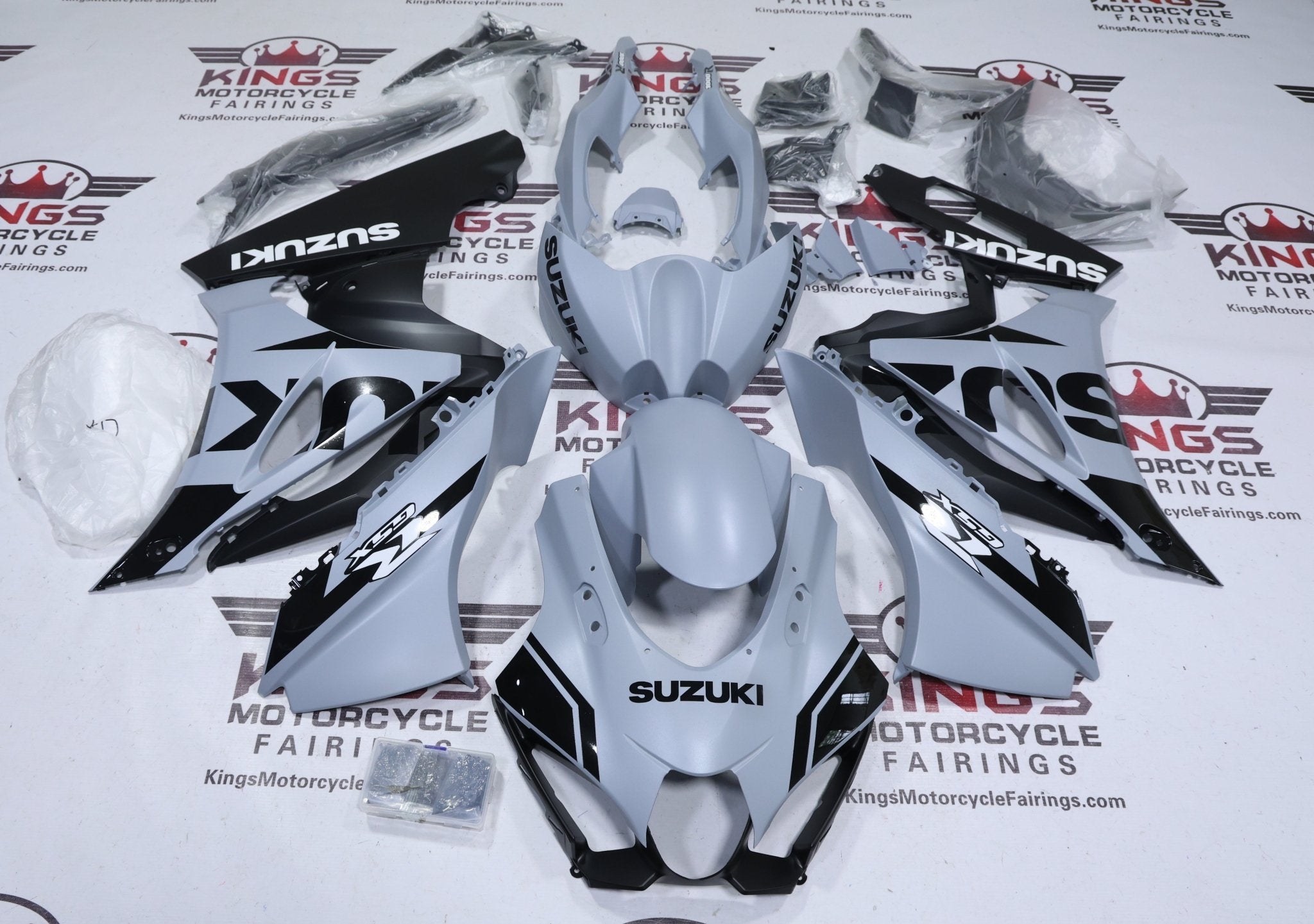Suzuki GSX-R1000 Fairings (2017-2025) Matte Gray, Black, White at KingsMotorcycleFairings.com