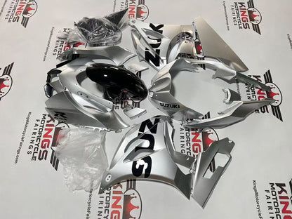 Suzuki GSX-R1000 Fairings (2017-2025) Silver Metallic, Black at KingsMotorcycleFairings.com
